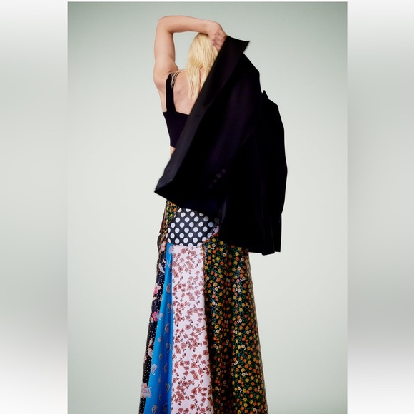 ZARA ATELIER PRINTED 100% LEATHER SKIRT LIMITED EDITION - Picture 5 of 16